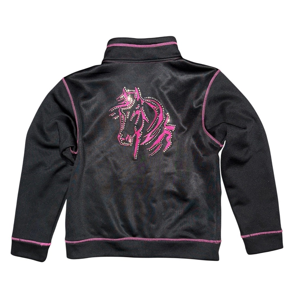 Cowgirl Hardware Rhinestone Horse Track Jacket Girls Youth Y2K Western Rodeo
